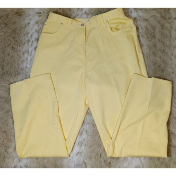 Drapers & Damons Women's Size 14 Yellow Straight Leg Zip-Front Lightweight Jeans - Picture 2 of 8